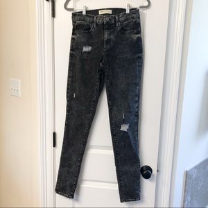 Gap Sculpt True Skinny Jeans Destructed Black Tall
